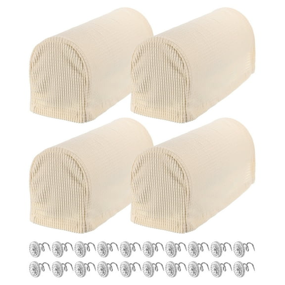 Stretch Armrest Cover Armchair Slipcover for Sofa Couch 2 Set Ivory-White W/Pin