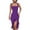 Purple, variant on TMOYZQ Women's Midi Dresses Ruched Bodycon Cocktail Dresses Square Neck Sleeveless Side Slit Ruffle Hem Club Party Tank Dress