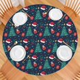 thumbnail image 2 of Dark Blue Christmas Pattern Round Fitted Tablecloth with Elastic Edge,Dining Table Cover Waterproof,Outdoor Round Tablecloth for Camping,Dining,Indoor and Outdoor, 2 of 7
