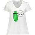 thumbnail image 3 of Inktastic I'm Kind of a Big Dill Pickle with Sunglasses Women's Plus Size V-Neck T-Shirt, 3 of 5