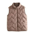 thumbnail image 4 of Breezora Women's Cold Weather Lightweight Sleeveless Cotton Vest with Down Insulation for Daily Commute and Cozy Style XXXXXXL Size Coffee, 4 of 4
