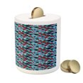 thumbnail image 3 of Retro Piggy Bank, Diagonal Squares of Different Sizes with Rounded Edges Geometrical Abstract Design, Ceramic Coin Bank Money Box for Cash Saving, 3.6" X 3.2", Multicolor, by Ambesonne, 3 of 4