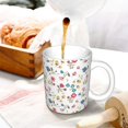thumbnail image 3 of Yiaed Summer Floral Print Ceramics Coffee,Large Handle Design,Extra Large Tea and Coffee Cup for Office and Home Mugs, 3 of 6