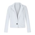 thumbnail image 3 of KIHOUT Jackets for Women Deals Women's Spring And Autumn Solid Color Long Sleeve Button Lapel Thin Suit Small Jacket, 3 of 6