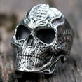 thumbnail image 3 of ZMY Home Xenomorph Skull Ring Stainless Steel Handmade Jewelry Cool Punk Rock Biker Ring (13), 3 of 7