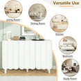 thumbnail image 2 of Lunale Modern Minimalist Shoe Storage Cabinet With 3 Wave Doors, Cream Style Sideboard Buffet for Living Room, White, 2 of 7