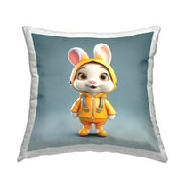 Stupell Industries Bunny in Yellow Suit Decorative Printed Throw Pillow, 18 x 18