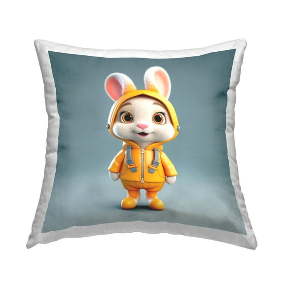 Stupell Industries Bunny in Yellow Suit Decorative Printed Throw Pillow, 18 x 18