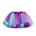 thumbnail image 5 of Spazoro Toddler Girls Tutu Dance Skirts, Rainbow Leisure Bow Knot Mesh Princess Skirts for Child Girls Purple Size 9-11 T, 5 of 9