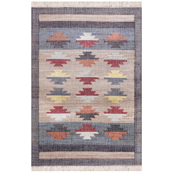 Ox Bay Finley Modern, Bohemian Geometric Hand-Made Area Rug, 6' x 9'