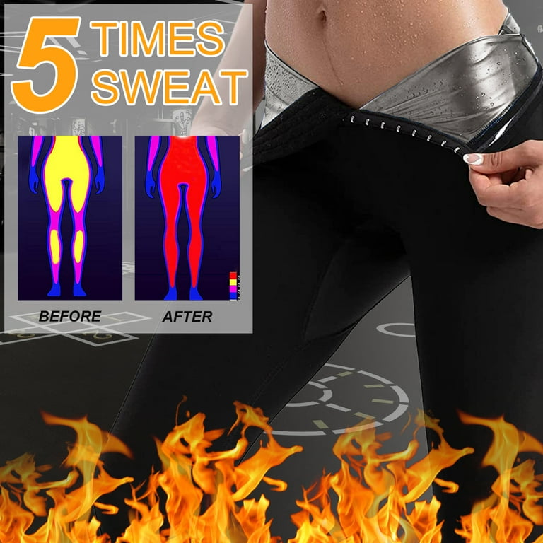 QRIC Thermo Sweat Sauna Pants for Women High Waist Trainer Slimming  Leggings Compression Workout Body Shaper Thighs