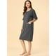 thumbnail image 4 of Camisa de dormir elegante frontal con botones de mangas cortas para mujer con camisón de dormir con bolsillos Gris S, 4 of 6