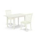 thumbnail image 2 of East West Furniture Norfolk 3-piece Dining Set with Slatted Back in Linen White, 2 of 6