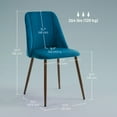 thumbnail image 3 of HOMCOM Dining Chairs Set of 4, Velvet Accent Chair, Dark Blue, 3 of 10