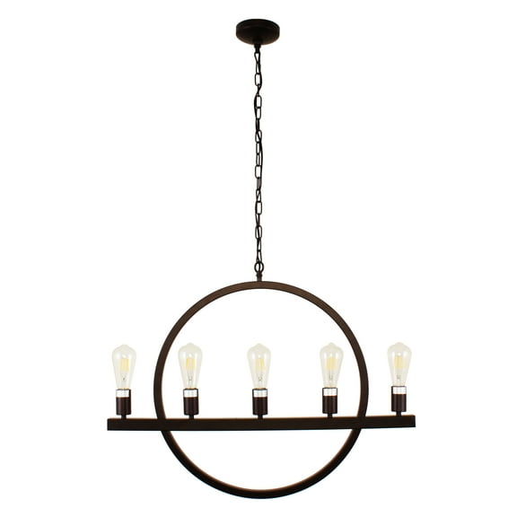 Lighting IRONCLAD Farmhouse 5 Light Oil Rubbed Bronze Ceiling Pendant 18" Wide