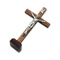thumbnail image 2 of Wood Cross Crucifix jesus Statue Ornament for Shelf Decor Gifts Brown, 2 of 8