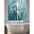 thumbnail image 5 of Marine Animal Sheer Curtains 72 Inch Long 2 Panels, Ocean Turtle Modern Art Abstract Style Light Filtering Rod Pocket Curtains, Sheer Voile Drapes for Living Room Bedroom, 52"x72", 5 of 8