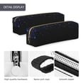 thumbnail image 5 of Ratiio Black Blue Glitter Sparkles Pattern Leather Pencil Case, Pencil Pouch with Durable Zipper, Compact and Stylish Organizer for Stationery, Art Supplies, Travel Essentials, 5 of 8