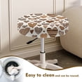 thumbnail image 4 of Renewold Stool Covers Round 2 Pack Stretch Bar Stool Saddle Padded Seat Covers Washable Animal Print Stool Slipcovers for 12-14 Inch Chair for Home Decor, Brown Heart Zebra Leopard Print, 4 of 6