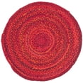 thumbnail image 2 of SAFAVIEH Braided Calvin Transitional Cotton Reversible Area Rug, Red, 3' x 3' Round, 2 of 11