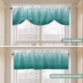 thumbnail image 5 of Teal Green Ombre Tie Up Valance Curtains for Windows, Kitchen Curtains Window Treatments, Contemporary Gradient Abstract Art Short Window Shades Valances for Bedroom Bathroom Cafe 42"x12", 5 of 8
