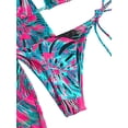 thumbnail image 5 of Women's Printed Triangle Halter Bikini Bathing Suit with Cover Up 3 Piece Swimsuits, 5 of 6