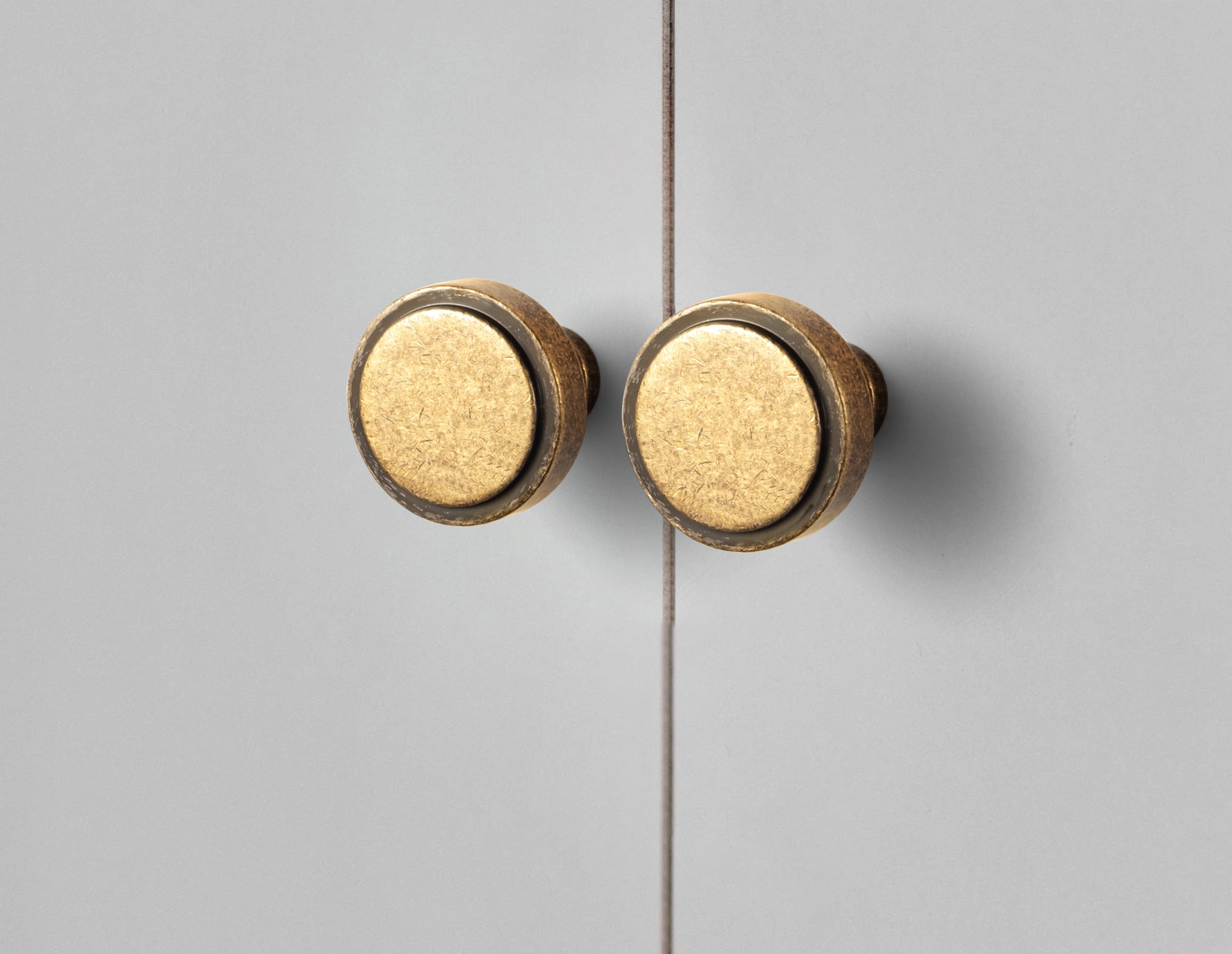 Goo-Ki Antique Brass Cabinet Drawer Knobs Zinc Alloy Kitchen Hardware,Modern Single Hole Bar Pull Handles for Cupboard Wardrobe 6 Pack