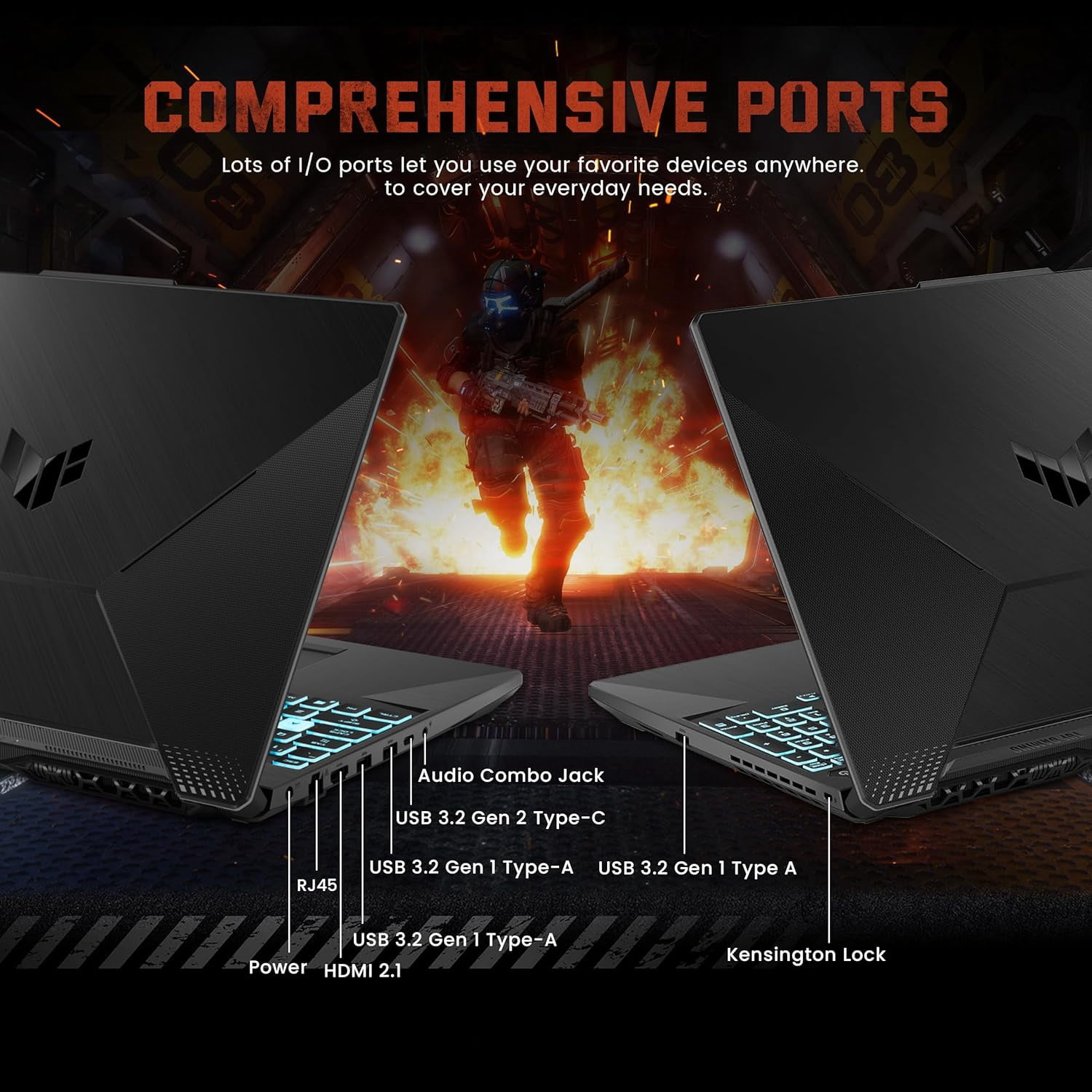 ASUS TUF A15 15.6" FHD 144Hz Gaming Laptop, AMD Ryzen 7 7435HS, NVIDIA GeForce RTX 3050, 64GB DDR5, 2TB SSD, Backlit Keyboard, Wi-Fi 6, Win 11 Pro, Black, 256GB Docking Station Set