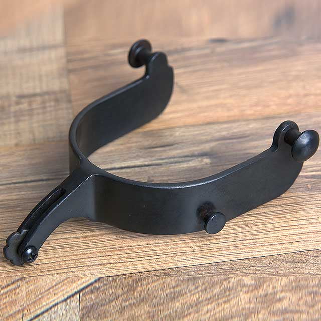 77CN Hilason Western Black Steel Mens Rodeo Horse Riding Spurs Pair W