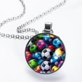 thumbnail image 2 of Football Stunning Glass Circular Pendant Necklace - Fashionable and Elegant Necklaces for Women, 2 of 5
