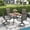 Walnut table-Brown chairs, variant on VOXBIN Patio Dining Set for 4 - 37.8" Outdoor Square Table and Swivel Chairs, Grey Tabletop and Fabric