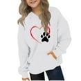 thumbnail image 2 of SGFCWSX Girls Hooded Sweatshirts Toddler Oversized Hoodies Winter Graphic Pullover Top White Size 11 Years, 2 of 4
