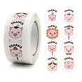thumbnail image 1 of CAROOTU Kids Cartoon Animal Sticker Roll 500-Count Stickers Round Teacher Encouragement, 1 of 6