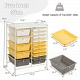 thumbnail image 4 of Costway 15 Drawer Art & Craft Rolling Storage Cart Tools Scrapbook Paper Office School Organizer  Yellow, 4 of 10