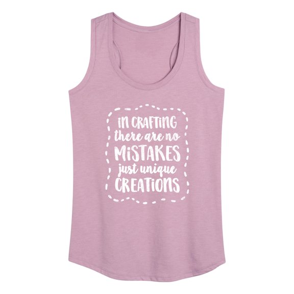 Instant Message - No Crafting Mistakes, Just Unique Creations - Women's Racerback Tank Top