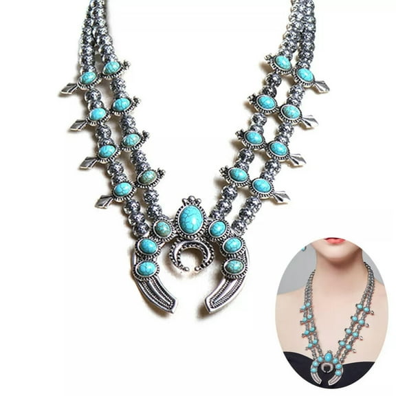 GKNET Turquoise Wrap Necklace Turquoise Delicate Jewelry Necklace