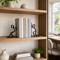 thumbnail image 4 of 2Pcs Decorative Bookend with Stick Figure, Metal Stickman Bookend, Decorative Book Support for Office School Library and Book Lover Decor, 4 of 10