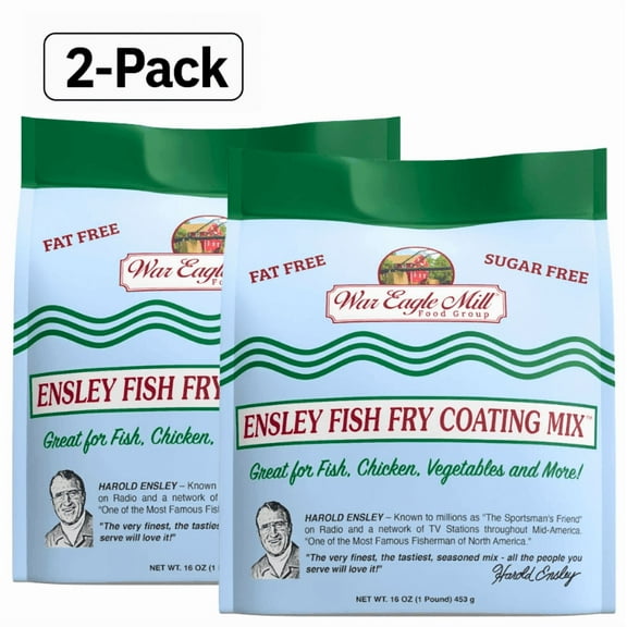 War Eagle Mill Ensley Fish Fry Coating Mix, Crispy Dry Mix, 2-pack (16 oz Bags)