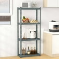 thumbnail image 2 of Costway 2 PCS 4-Tier Metal Shelving Unit Heavy Duty Wire Storage Rack with Anti-slip Foot Pads Grey, 2 of 10