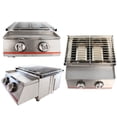 thumbnail image 5 of Portable Smokeless Gas BBQ Grill, Stainless Steel Tabletop Outdoor Barbecue Smoker BBQ Kabab Grill with 2 Burners for Camping Picnics, 5 of 11