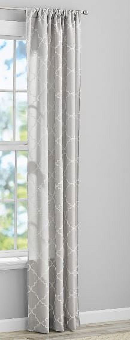 Mainstays Heathered Embroidered Sheer Curtain Panel Pair, Set of 2, Silver, 37"W x 84"L