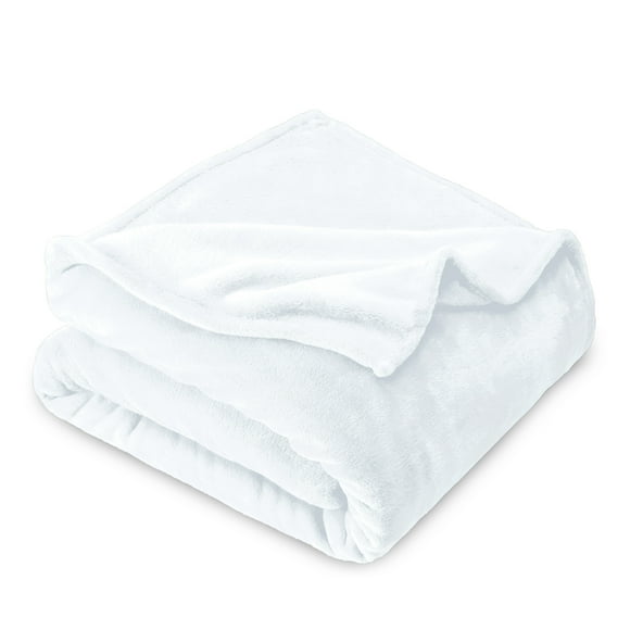 Bare Home Manta de Felpa de Microfibra 300 G/M², Microfibra Mullida, Suave y Afelpada, Tamaño Twin/Twin XL, Color Blanco