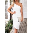 thumbnail image 2 of Vestido PRETTYGARDEN Ajustado con Hombro Descubierto y Fruncido Blanco XL, 2 of 7