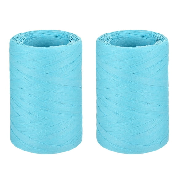 Raffia Paper Ribbon 98 Yard Raffia String Paper Rope Handmade Paper Craft Cord Lake Blue / 2 Pcs
