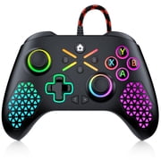 Gamrombo 10ft Wired Controller for Xbox Series X|S, Xbox One, PC, Steam, LED Light, Turbo Macro, Dual Vibration, 3.5mm Audio Jack