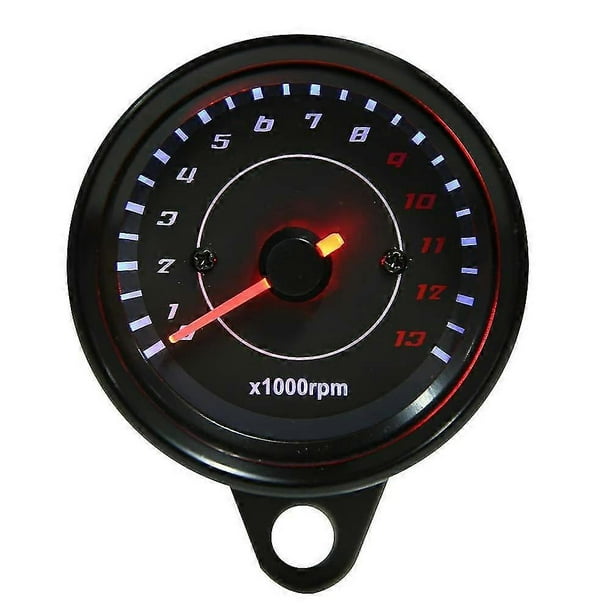 Electronic Tachometer, Dc 12v Universal Motorcycle Led Backlight Tachometer Electronic Tach Meter Gaugeblack1pcs)