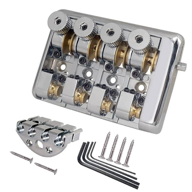 Lefu Professional Travel Bass Bridge 4String Headless Brass Roller Saddle Guitar Part