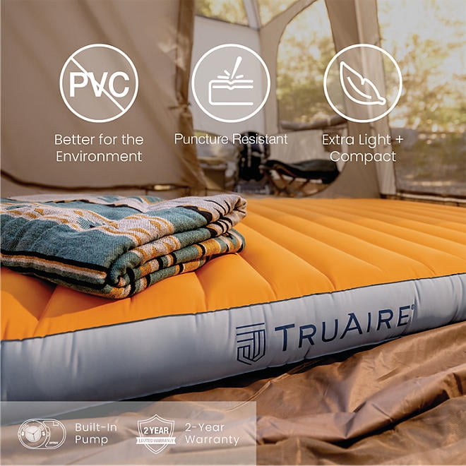 INTEX 66089SS TruAire Queen Durable and Light Camp Mat with USB Pump