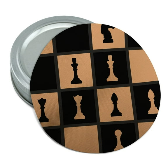 Chess Board Pieces Pattern Round Rubber Non-Slip Jar Gripper Lid Opener