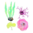 thumbnail image 4 of Plantas de silicona para peceras, 4 piezas de adornos brillantes para acuarios, plantas brillantes para peceras, decoraciones para peceras de simulación, los mejores materiales, 4 of 8